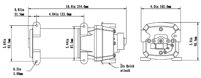 41系列隔膜泵(长款)安装尺寸图