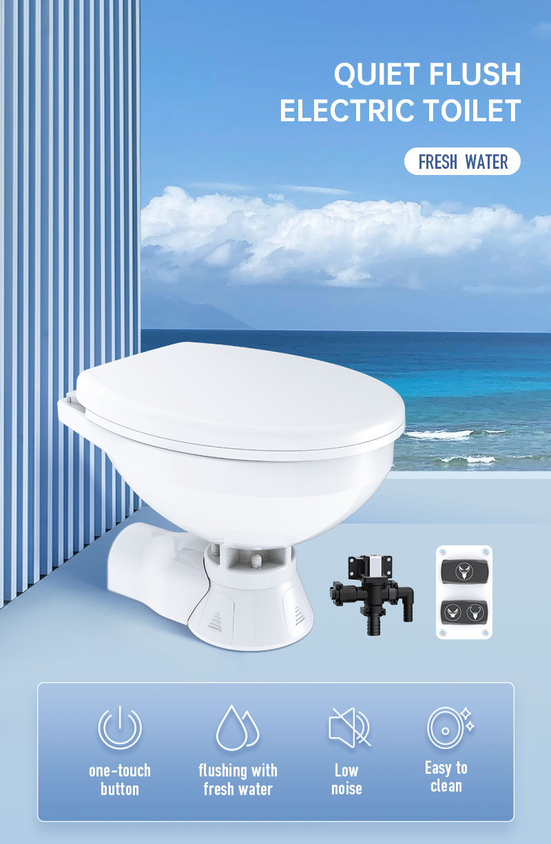 Seaflo V V Silent Electric Toilet Smart Marine Toilet Freshwater For Marine Seaflo